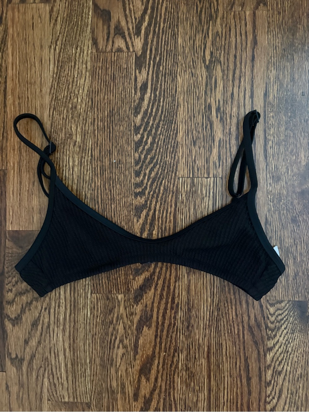 aerie Black Ribbed Bikini Top - Women Swim